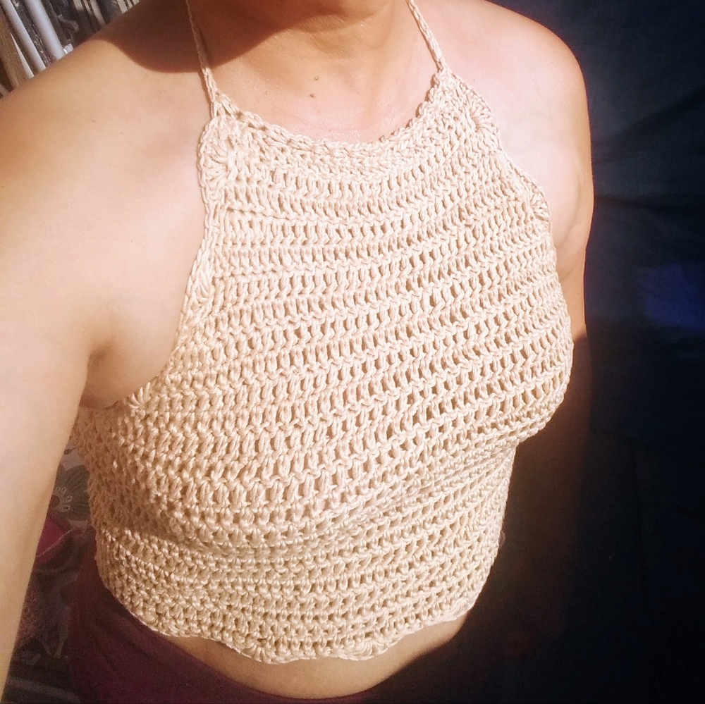 Handmade Crochet cotton halter top